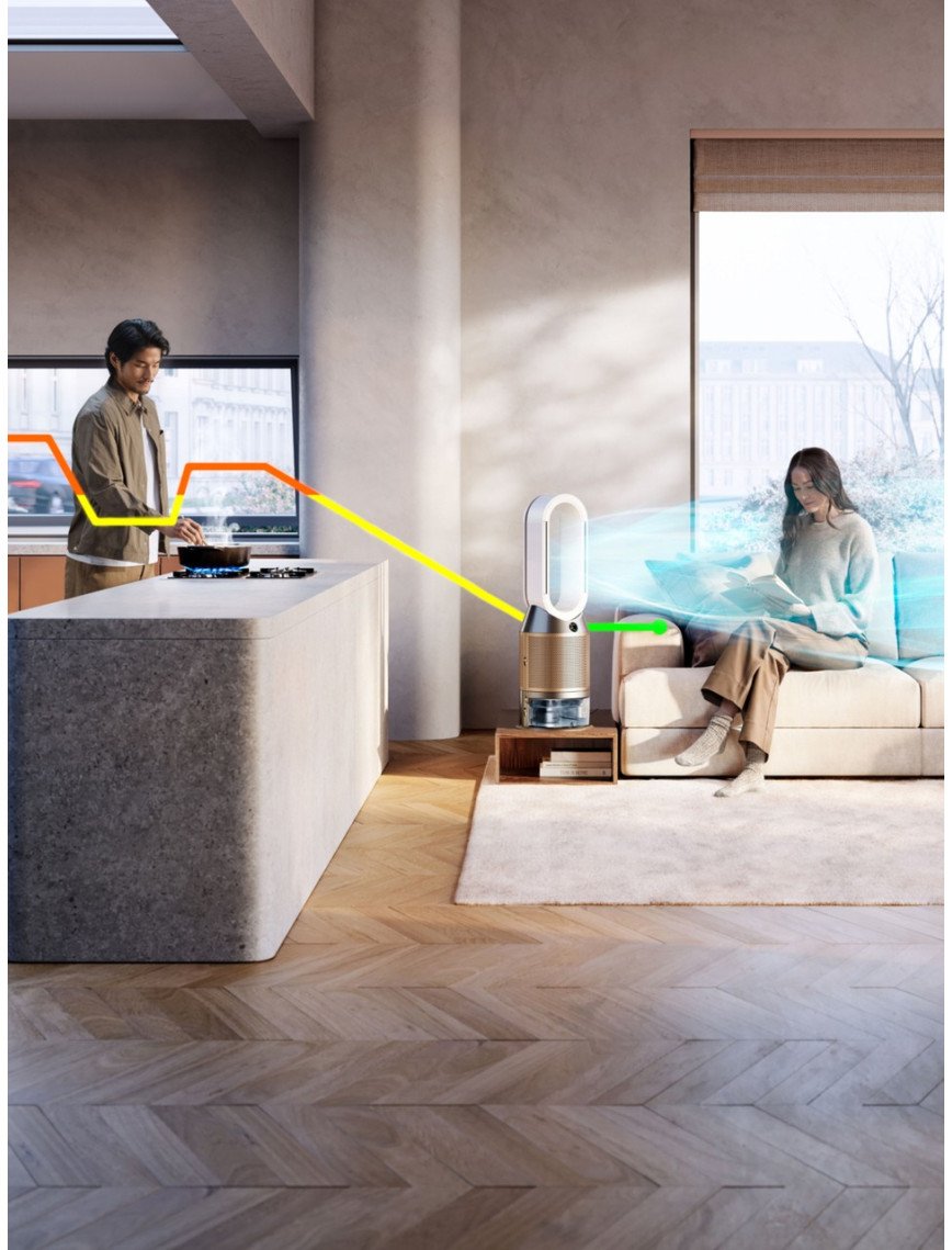 Dyson Humidify+Cool™ Ph2 De-Nox Nemlendirme Özellikli Hava Temizleyici (Beyaz/altın)